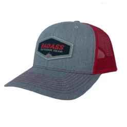 Badass Outdoor Gear Patch Hat -Archer's Haven Gray RedPatch
